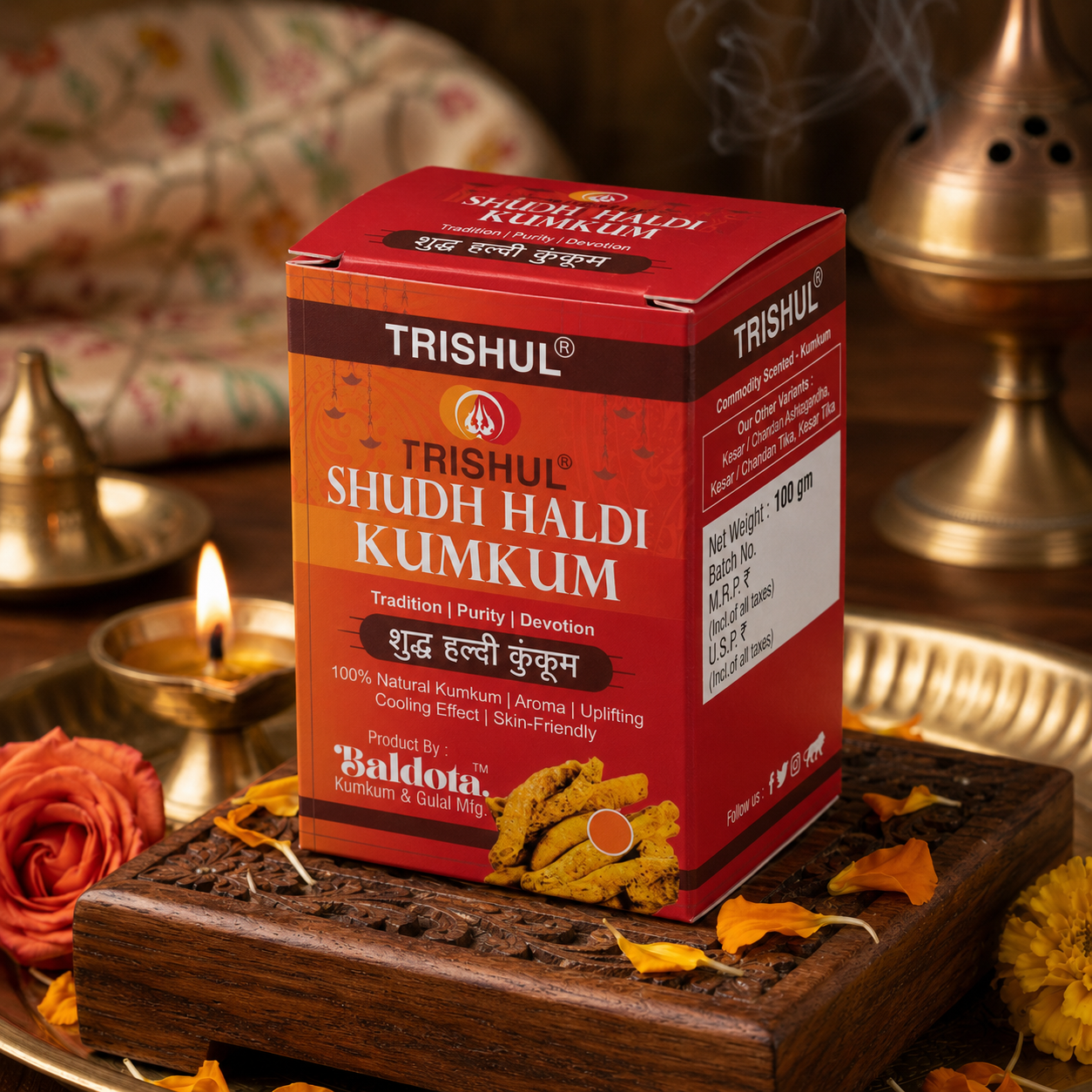 Trishul Shudh Haldi Kumkum Premium Puja Product